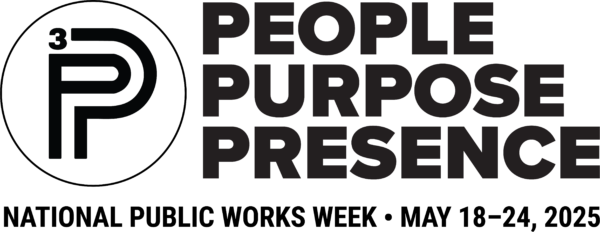 the P3 logo and the words People, Purpose, Presence and dates representing the 2025 APWA National Public Works Week