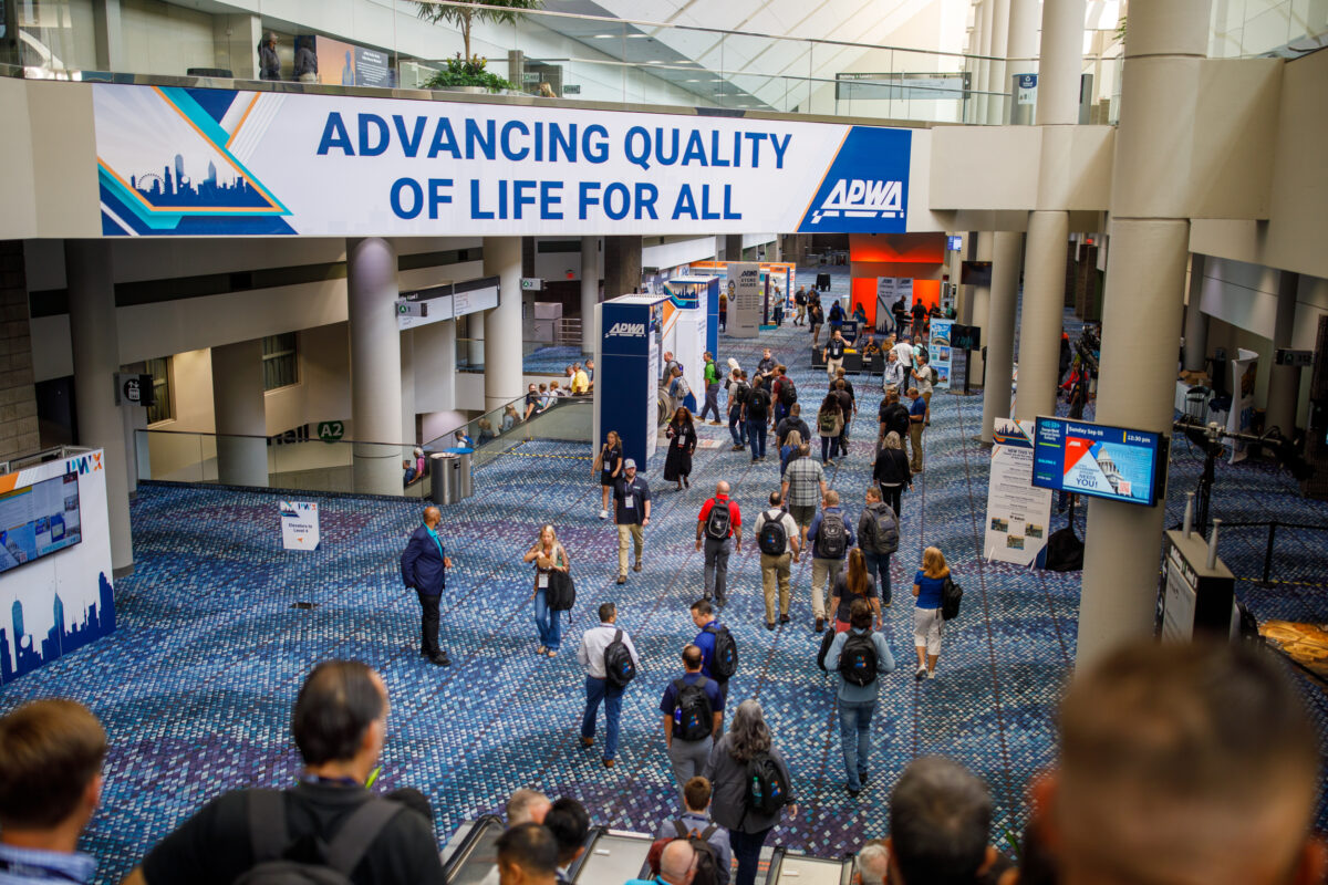 Attendees moving throughout the convention center during PWX.