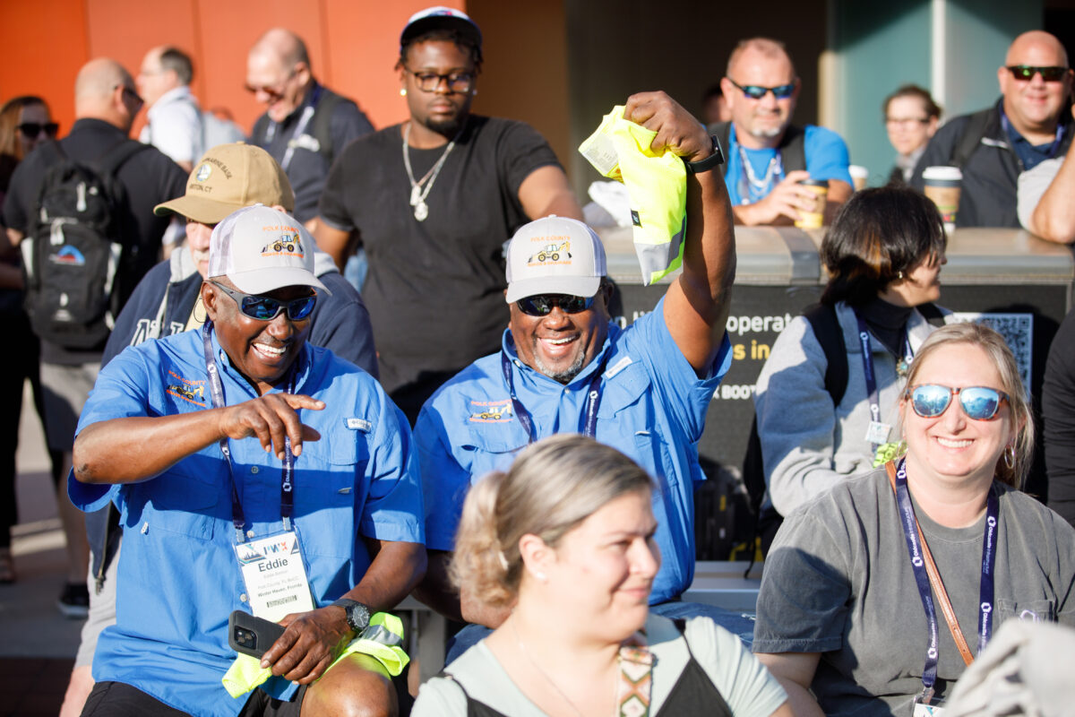 Attendees watching National Equipment Roadeo contest at PWX.