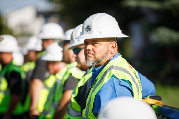 Participants wait to compete during the National Equipment Roadeo