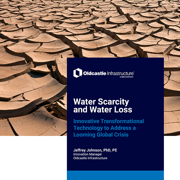 a cover image of Oldcastle Infrastructure's "Water Scarcity and Water Loss"