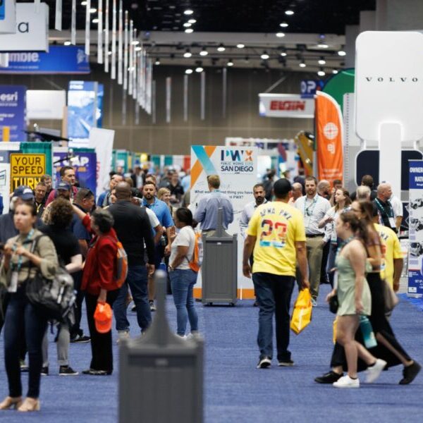 a photo of attendees on the PWX exhibit floor