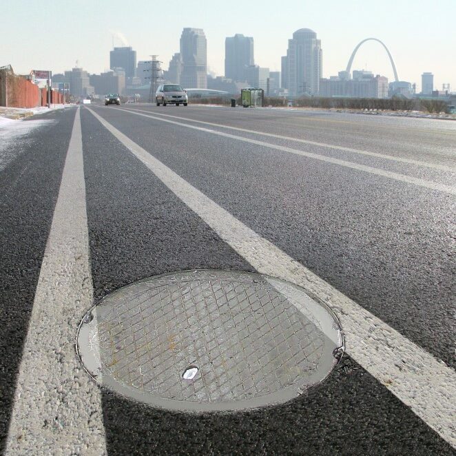 a photo of the Pivoted Turnbuckle Manhole Riser from American Highway Products