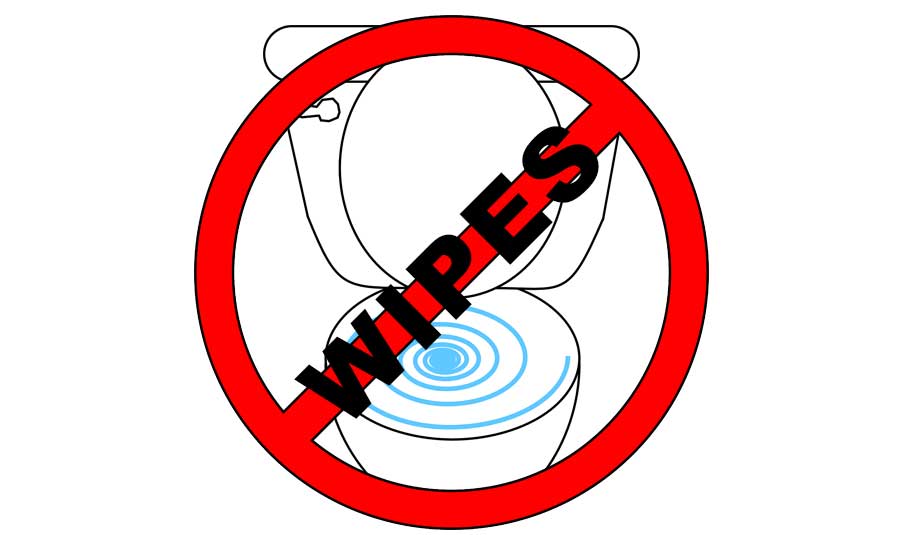 an illustration depicting that so-called flushable wipes should not be flushed
