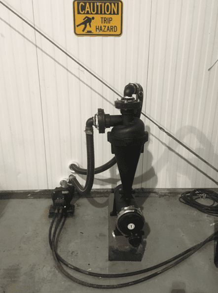 Picture of Hydrocyclone Separator, how it looks in the front. 