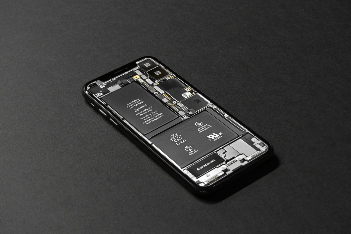 A lithium-ion battery for a smartphone.