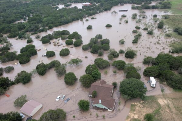 An aerial photo of flooding in summer 2025 in Texas.